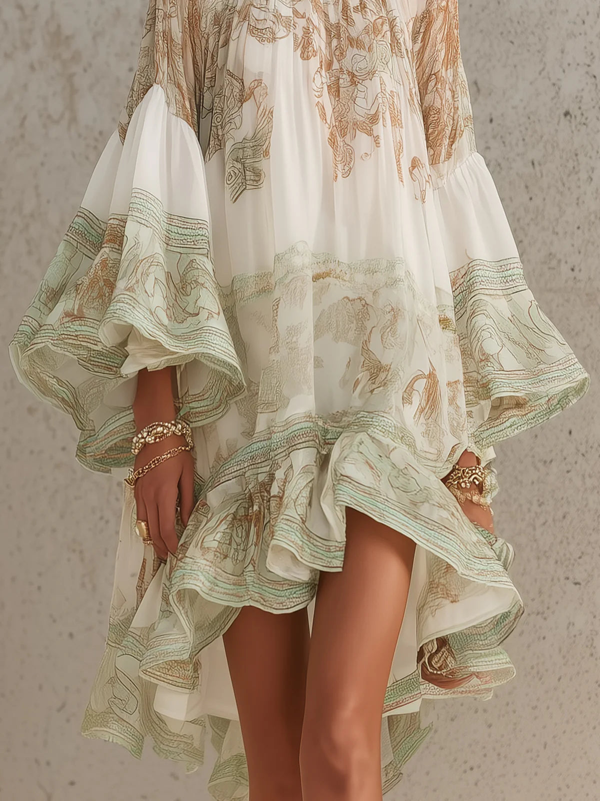 VALERIA - MINIVESTIDO CON ESTAMPADO ORNAMENTAL