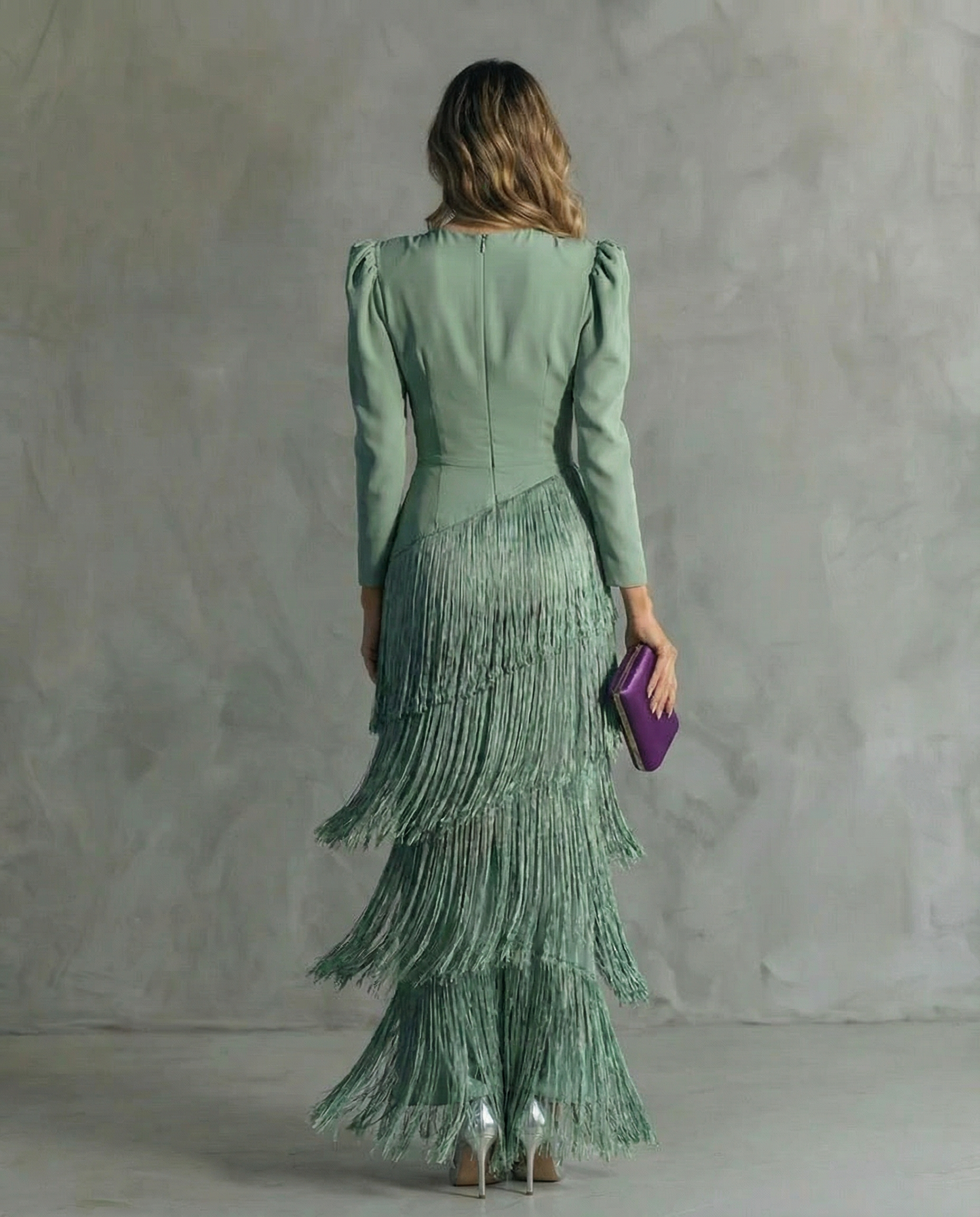 CLARA - VESTIDO MIDI CON FLECOS
