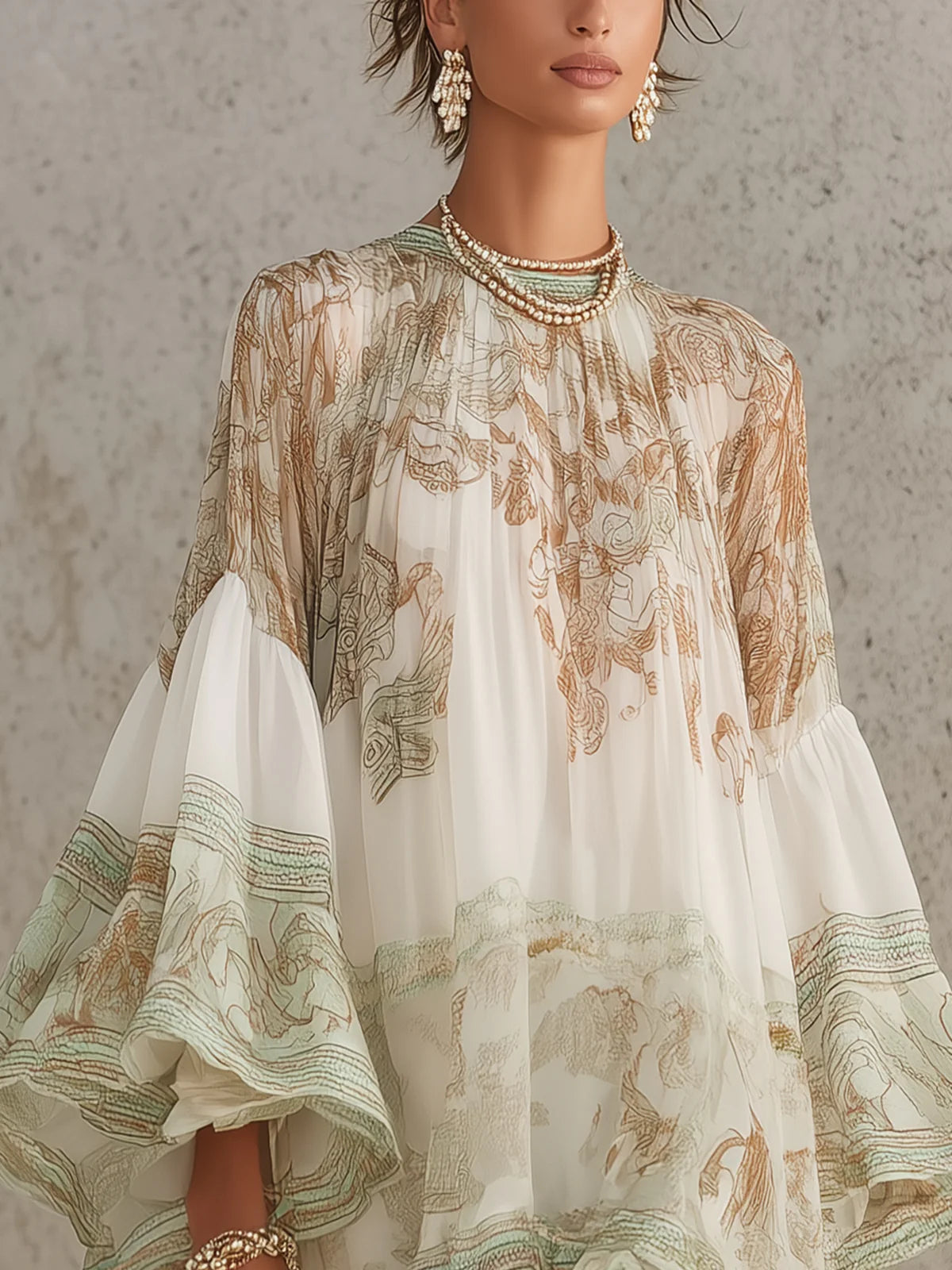 VALERIA - MINIVESTIDO CON ESTAMPADO ORNAMENTAL