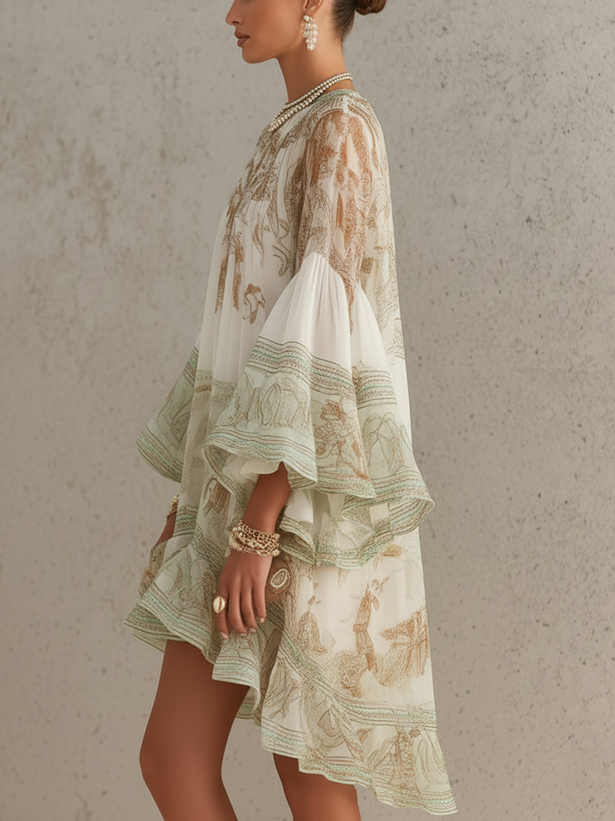 VALERIA - MINIVESTIDO CON ESTAMPADO ORNAMENTAL