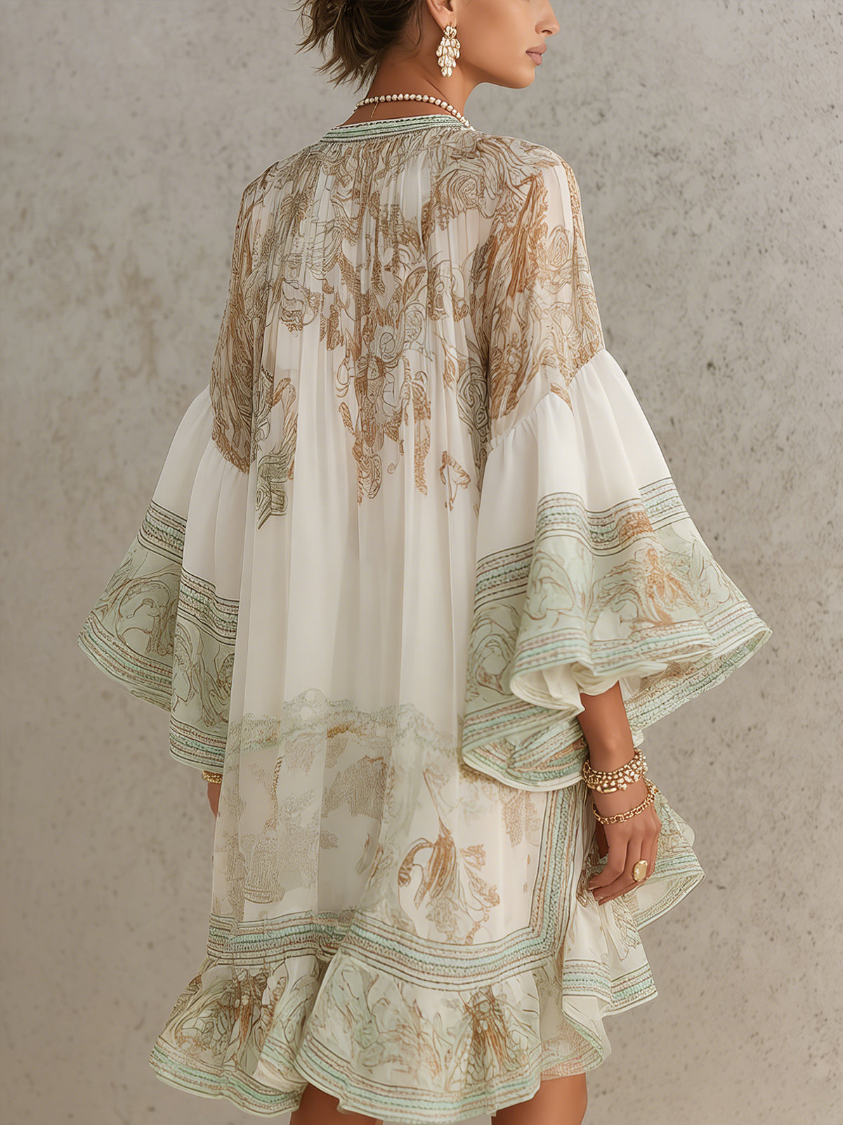 VALERIA - MINIVESTIDO CON ESTAMPADO ORNAMENTAL