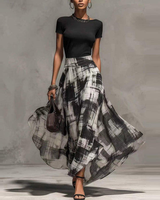 MARA - CONJUNTO MAXI BICOLOR CON FALDA