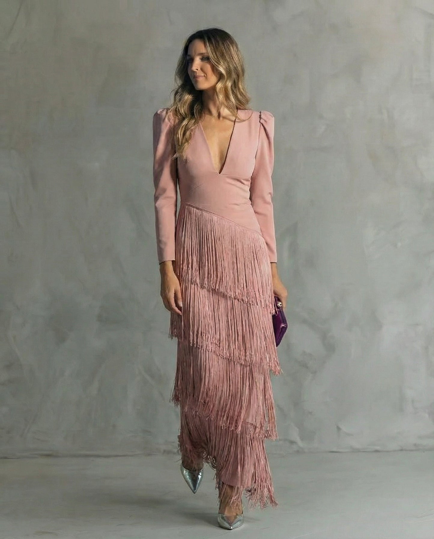 CLARA - VESTIDO MIDI CON FLECOS
