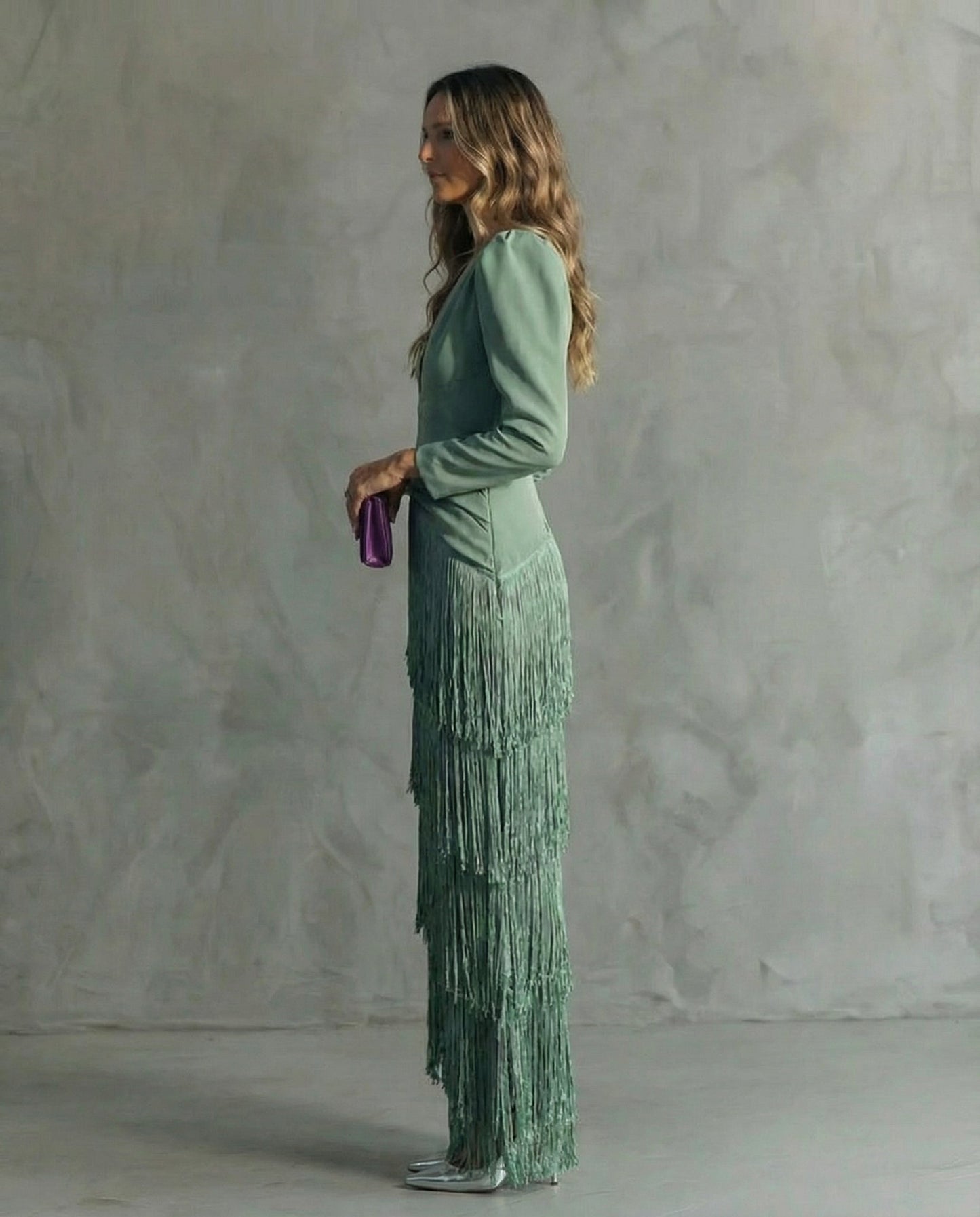 CLARA - VESTIDO MIDI CON FLECOS